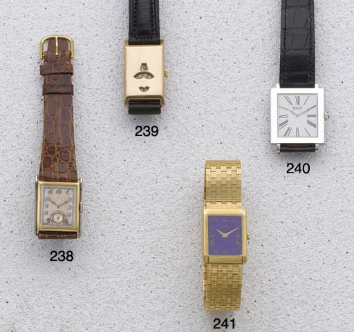 Piaget: An 18ct white gold square cased wristwatch