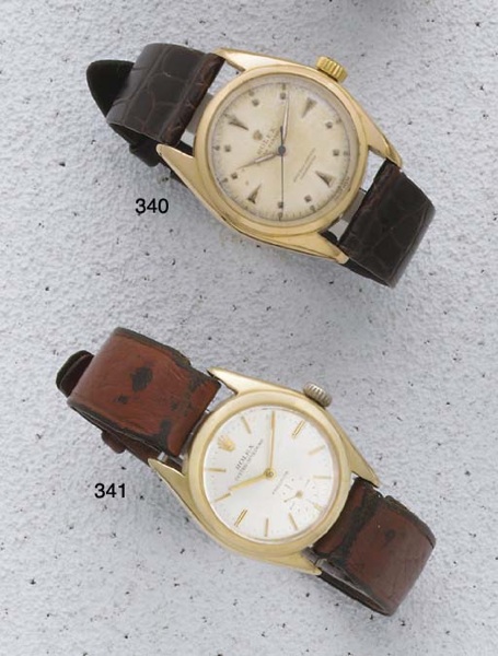 Rolex: An 18ct Gold Automatic centre seconds wristwatch.signed Rolex Oyster Perpetual, Model Bubbleback, ref. 5048, case no. 668747, movement no. N92110, 1949