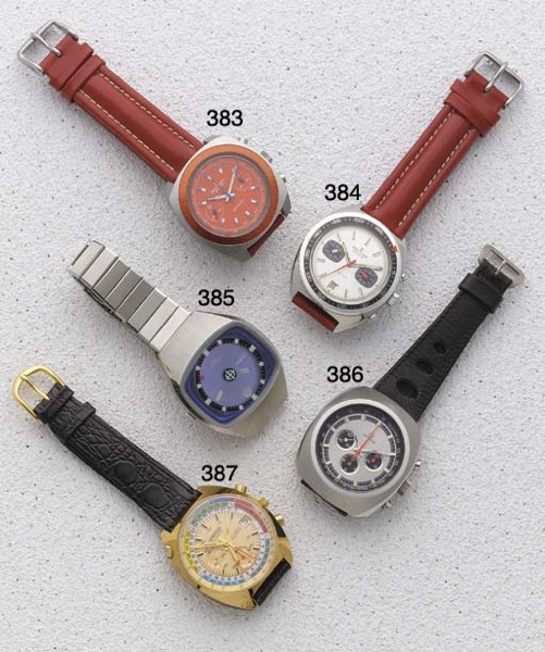 Breitling: A plastic and steel cased chronograph wristwatch