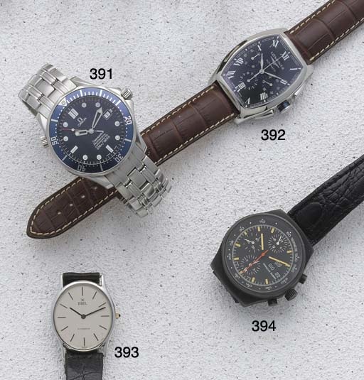 Longines. A stainless steel automatic calendar chronograph wristwatch