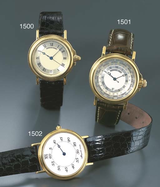 BREGUET. A FINE LIMITED EDITION 18K GOLD SELF-WINDING JUMP HOUR WRISTWATCH