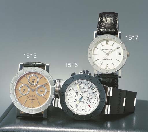 BULGARI. A LIMITED EDITION PLATINUM AND TITANIUM SELF-WINDING CHRONOGRAPH WRISTWATCH WITH DATE