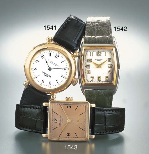 PATEK PHILIPPE. AN 18K PINK GOLD SQUARE WRISTWATCH