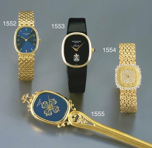 PATEK PHILIPPE. A LADY'S 18K GOLD AND DIAMOND-SET SQUARE WRISTWATCH WITH BRACELET