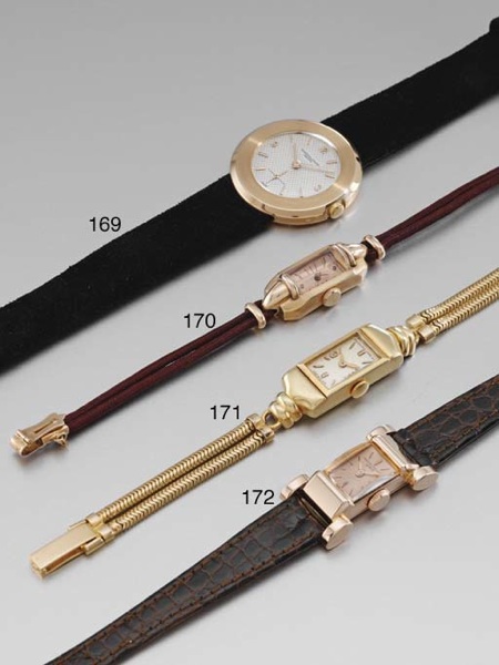 Patek Philippe. A lady's 18K pink gold rectangular wristwatch