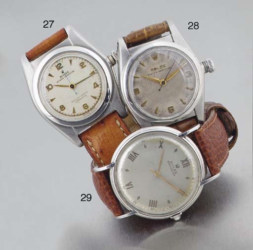 Rolex. A stainless steel wristwatch with centre seconds