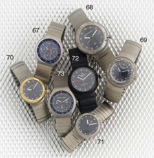 International Watch Co. A Titanium Quartz Movement World Time Water Resistant Wristwatcht with Alarm