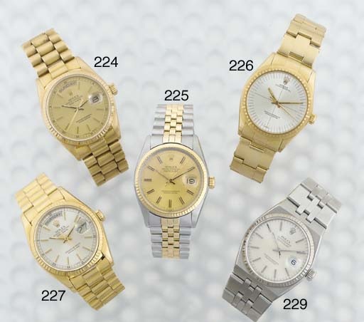 Rolex. A 14ct Gold Water Resistant Automatic Centre Seconds Wristwatch
