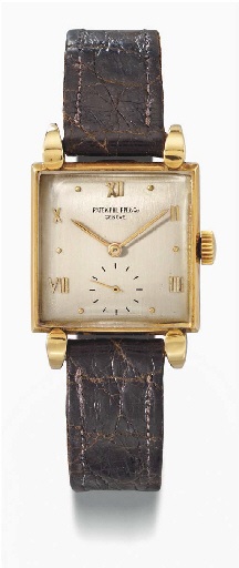 Patek Philippe. An unusual 18K gold square wristwatch