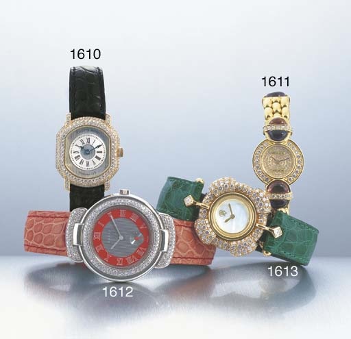 ROLEX. A LADY'S 18K GOLD AND GEM-SET WRISTWATCH WITH BRACELET