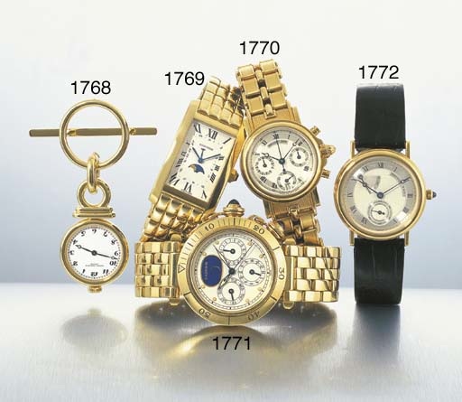 PATEK PHILIPPE. A LADY'S 18K GOLD BROOCH-WATCH