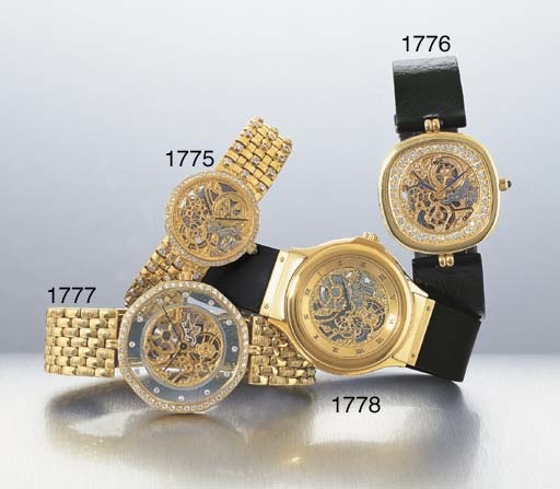 ROYAMA. AN 18K GOLD AND DIAMOND-SET SKELETONISED WRISTWATCH