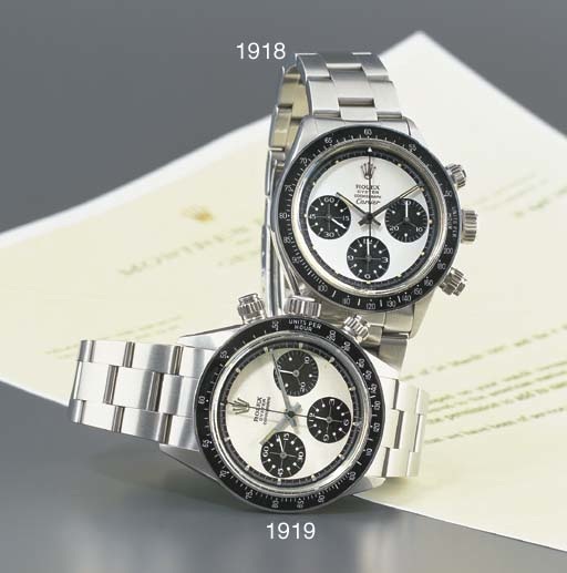 ROLEX. A FINE STAINLESS STEEL CHRONOGRAPH WRISTWATCH WITH BRACELET