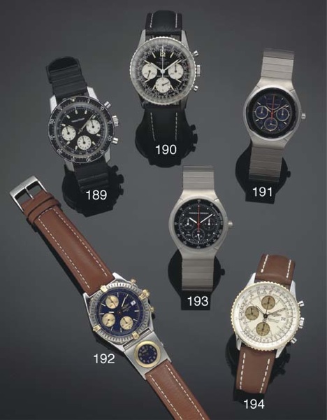 Breitling. A Stainless Steel and Gold Automatic Chronograph Wristwatch with calendar