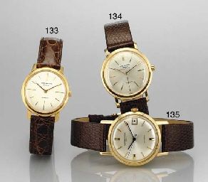 VACHERON & CONSTANTIN. AN 18K GOLD AUTOMATIC WRISTWATCH WITH DATE AND SWEEP SECONDS