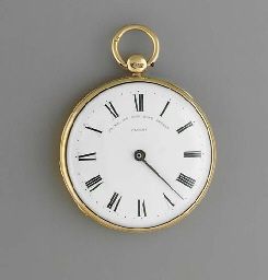 PAYNE. AN 18K GOLD OPENFACE WATCH-FORM PEDOMETER