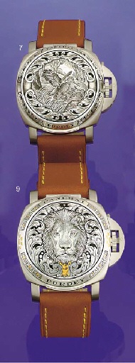 PANERAI. A FINE LIMITED EDITION STAINLESS STEEL CUSHION AUTOMATIC WRISTWATCH WITH DATE AND CONCEALED DIAL BENEATH A FINELY ENGRAVED COVER