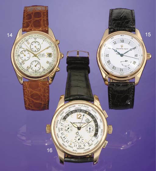 GIRARD-PERREGAUX. AN 18K PINK GOLD AUTOMATIC CENTER SECONDS WRISTWATCH WITH DATE AND POWER RESERVE