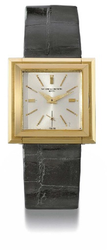 Vacheron Constantin. An unusual 18K gold square hinged wristwatch