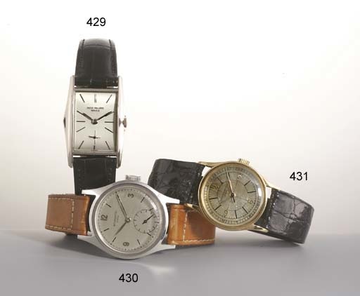 Patek Philippe. A Fine and Rare Stainless Steel Water Resistant Wristwatch