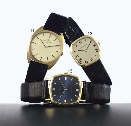 VACHERON CONSTANTIN. AN 18K GOLD TONNEAU WRISTWATCH