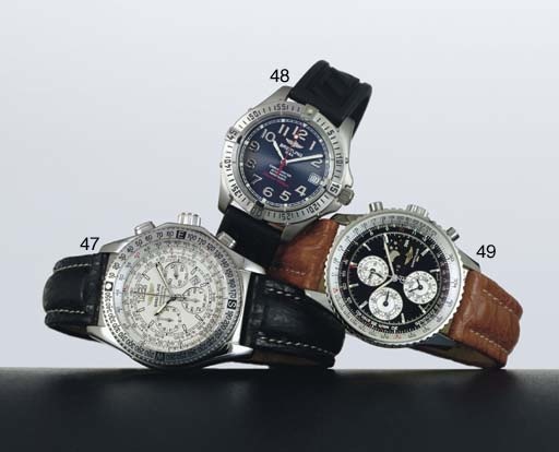 BREITLING. A LIMITED EDITION STAINLESS STEEL AUTOMATIC WRISTWATCH WITH CENTER SECONDS AND DATE