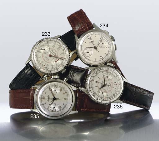 BREITLING. A STAINLESS STEEL CHRONOGRAPH WRISTWATCH