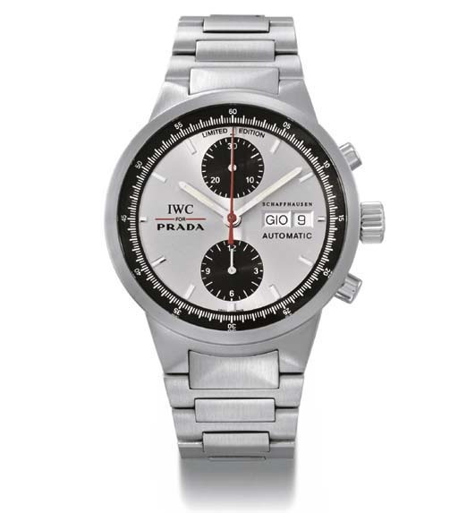 IWC. A stainless steel limited edition self-winding chronograph wristwatch with calendar and bracelet