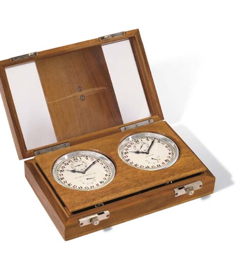 Longines. A very rare set of two stainless steel openface keyless lever navigation watches with up and down indicators, timed to Civil Time and to Greenwich Sidereal Time