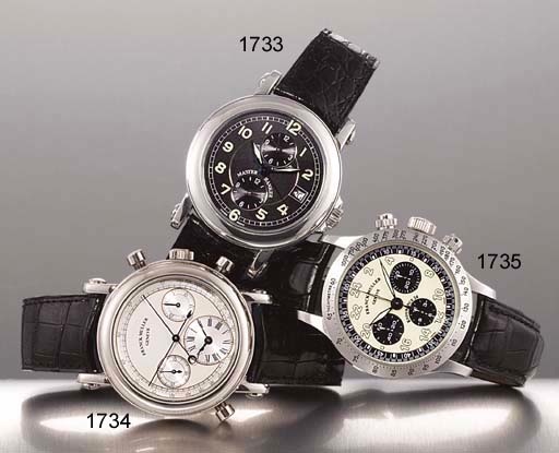 FRANCK MULLER. A FINE STAINLESS STEEL AUTOMATIC TRIPLE TIME WRISTWATCH WITH SWEEP CENTRE SECONDS AND DATE