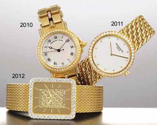 PATEK PHILIPPE. AN 18K GOLD AND DIAMOND-SET RECTANGULAR WRISTWATCH WITH BRACELET