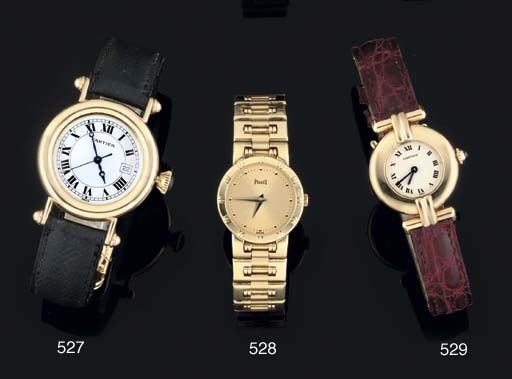 Cartier. A Lady's 18ct Gold Circular Quartz Wristwatch