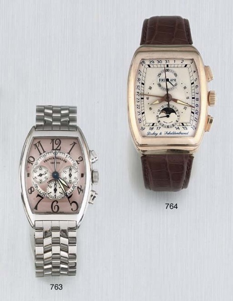 Franck Muller. A Stainless Steel chronograph wristwatch on stainless steel bracelet