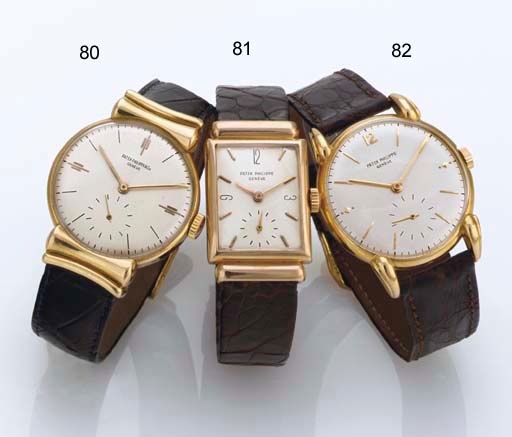 Patek Philippe. A Rare 18k Gold Wristwatch with Hooded Lugs