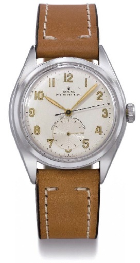 Rolex. A highly rare and unusual stainless steel water-resistant self-winding wristwatch with sweep centre and subsidiary seconds