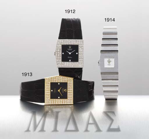 ROLEX. A RARE AND HEAVY LADY'S 18K WHITE GOLD LEFT-HANDED PENTAGONAL WRISTWATCH WITH BRACELET