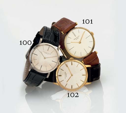 PATEK PHILIPPE. A RARE 18K GOLD WRISTWATCH