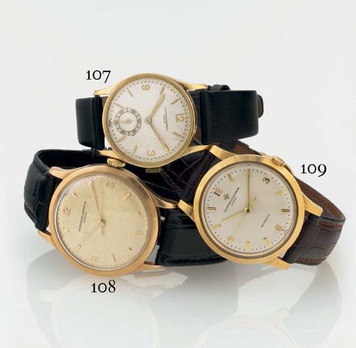 VACHERON CONSTANTIN. AN 18K GOLD AUTOMATIC WRISTWATCH WITH CENTER SECONDS