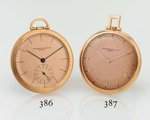 PATEK PHILIPPE. AN 18K PINK GOLD OPENFACE KEYLESS LEVER DRESS WATCH