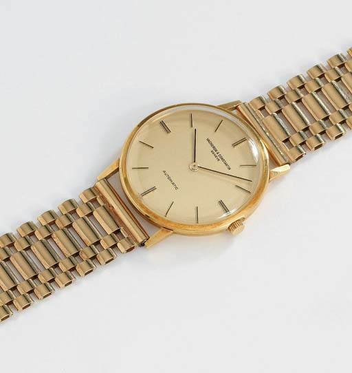 Vacheron Constantin. An 18K gold self-winding wristwatch with champagne dial