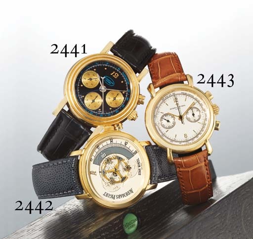 AUDEMARS PIGUET. A FINE AND RARE LIMITED EDITION 18K GOLD AUTOMATIC DIGITAL STARWHEEL WRISTWATCH