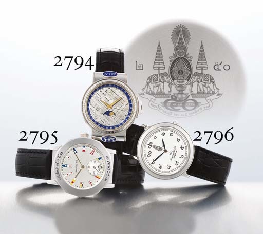 CORUM. A RARE LIMITED EDITION PLATINUM AND DIAMOND-SET AUTOMATIC WRISTWATCH WITH DATE AND PHASES OF THE MOON AND METEORITE DIAL