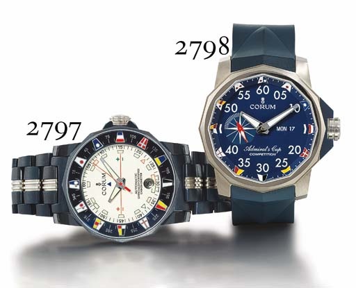 CORUM. AN OVERSIZED TITANIUM DODECAHEDRAL AUTOMATIC WRISTWATCH WITH DAY AND DATE