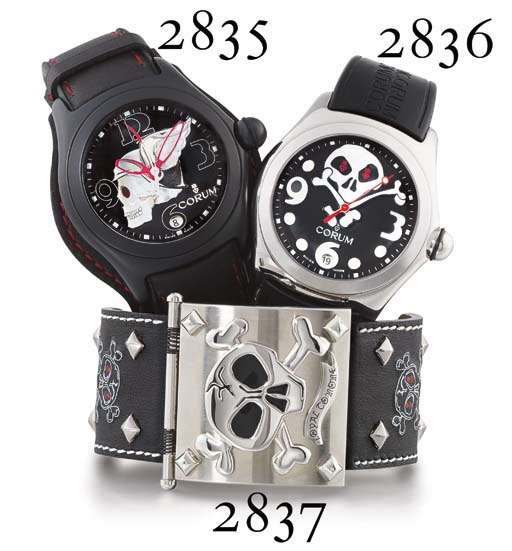 CORUM. A SPECIAL EDITION STAINLESS STEEL TONNEAU-SHAPED AUTOMATIC WRISTWATCH WITH CENTRE SECONDS AND DATE