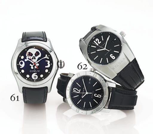 CORUM. A LIMITED EDITION STAINLESS STEEL TONNEAU AUTOMATIC WRISTWATCH WITH CENTER SECONDS AND DATE