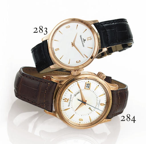 JAEGER-LECOULTRE. AN 18K PINK GOLD ULTRA-THIN WRISTWATCH
