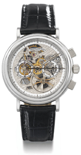 Vacheron Constantin. A very fine platinum skeletonized chronograph wristwatch