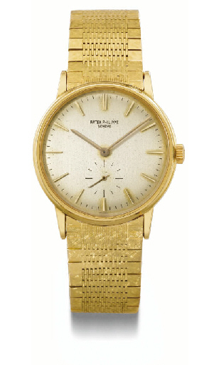 Patek Philippe. An 18K gold self-winding water-resistant wristwatch with glazed sapphire back and original certificate