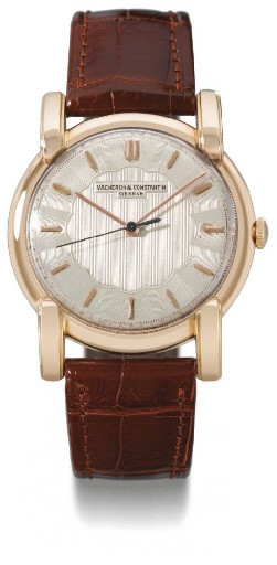 Vacheron Constantin. A fine and large 18K pink gold wristwatch with sweep centre seconds and two-tone silvered dial