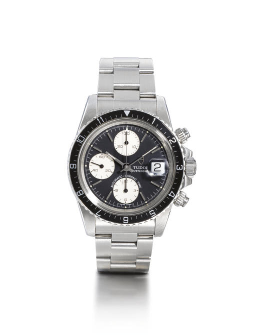 TUDOR. A STAINLESS STEEL AUTOMATIC CHRONOGRAPH WRISTWATCH WITH BRACELET AND DATE